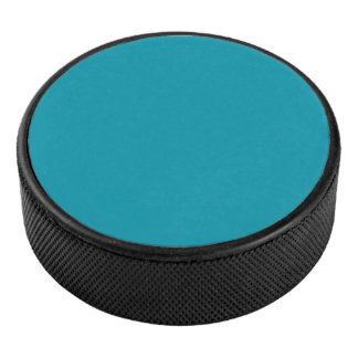 Solid color seaside teal eishockey puck