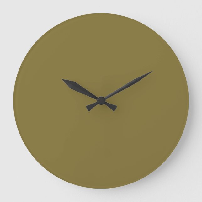 Solid-Color-Wall-Uhr - Olive Green Große Wanduhr (Vorderseite)