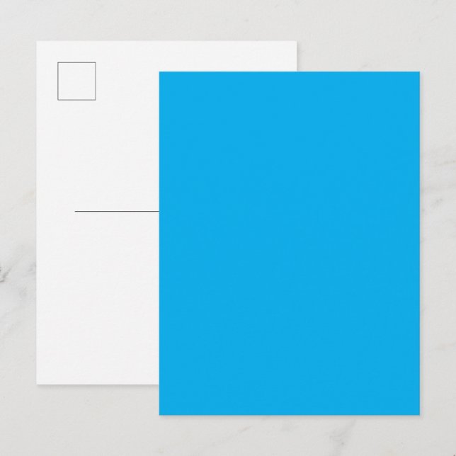 Solid Cyan Blue Background Einladungspostkarte (Vorne/Hinten)