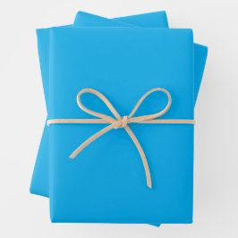Solid Cyan Blue Background Geschenkpapier Set