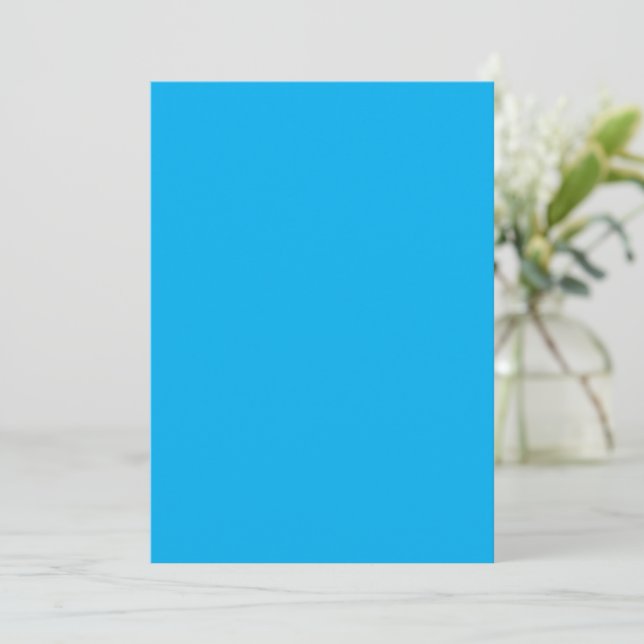 Solid Cyan Blue Background | Sommerminimalstil Save The Date (Stehend Vorderseite)