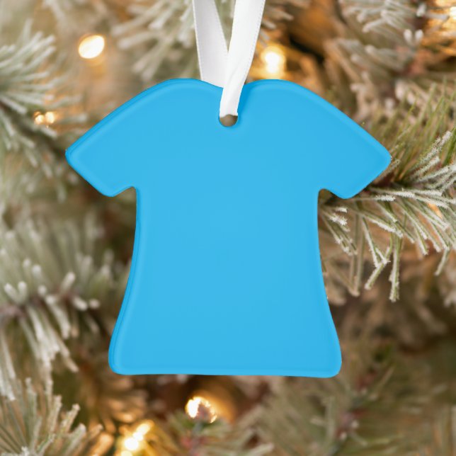 Solid Cyan Blue Background | Summer Minimal Style Ornament (Baum)