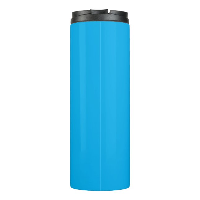 Solid Cyan Blue Background | Summer Minimal Style Thermosbecher (Rückseite)