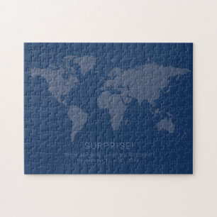 Solid Dark Blue World Map Geheimnachricht