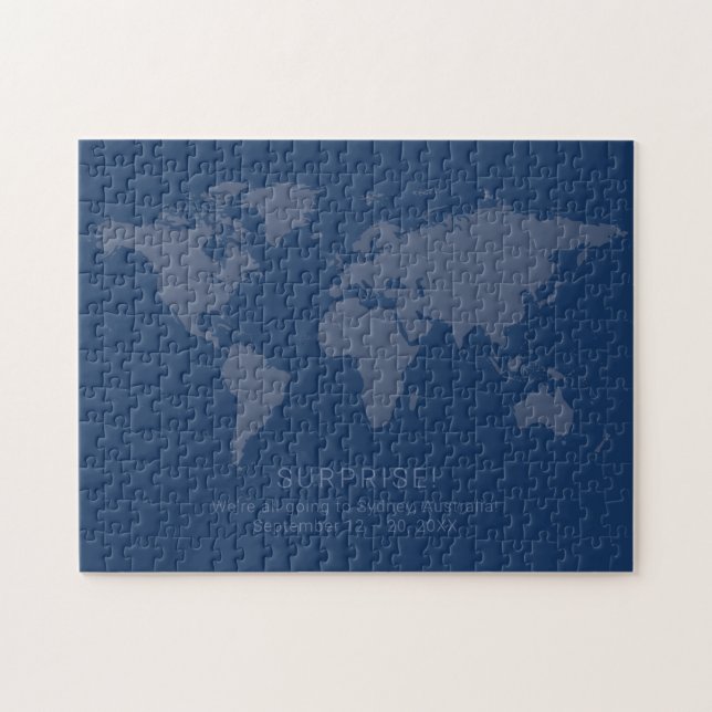 Solid Dark Blue World Map Geheimnachricht (Horizontal)