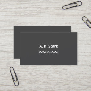 Solid Dark Grey Minimalist Business Cards Visitenkarte