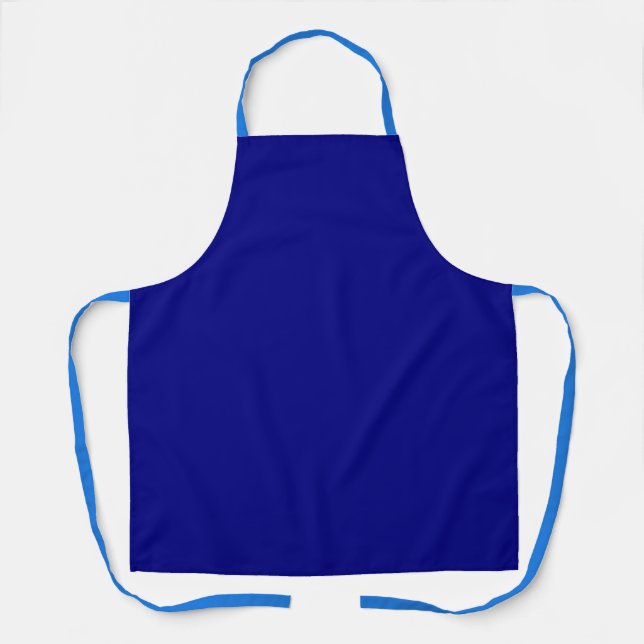 Solid Dark Navy Blue Minimalistisch Schlicht Schürze (Vorderseite)