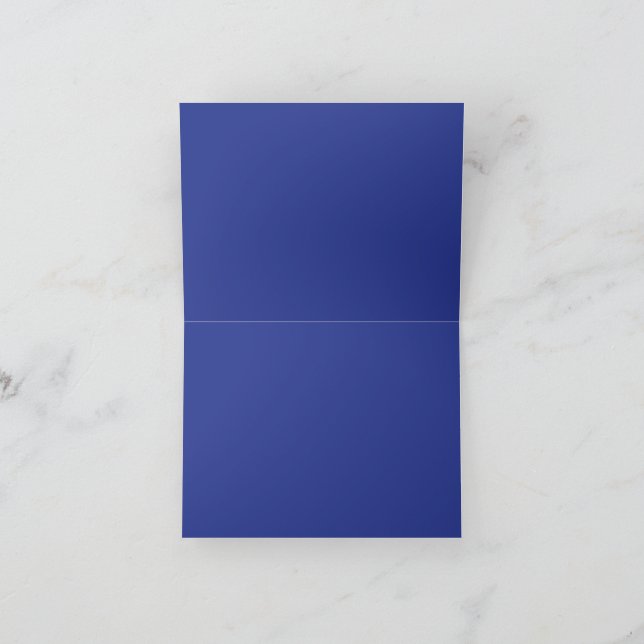 Solid Deep Blue Background | Minimalistisches Desi Einladung (Innenseite)