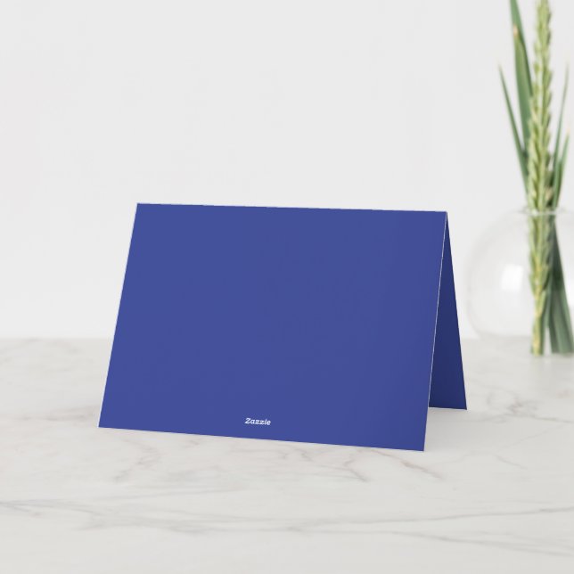 Solid Deep Blue Background | Minimalistisches Desi Einladung (Rückseite)
