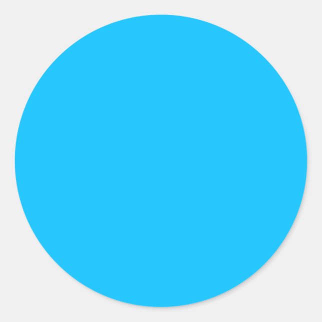Solid Deep Sky Blue Modern stilvoll Runder Aufkleber (Vorderseite)