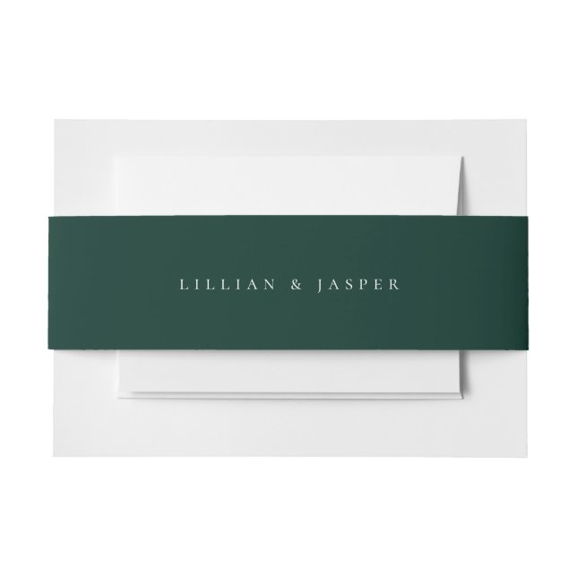 Solid Emerald Green Wedding Einladungsbanderole (Vorderseite Beispiel)