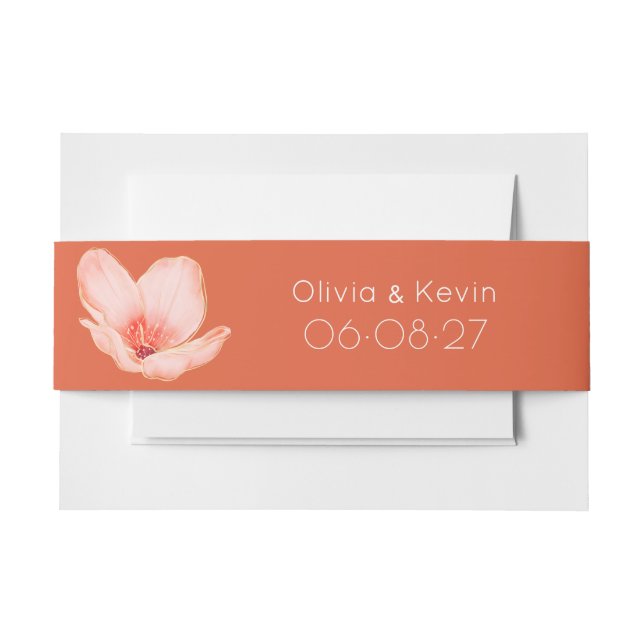 Solid fett Bright orange moderne Hochzeit Einladungsbanderole (Vorderseite Beispiel)
