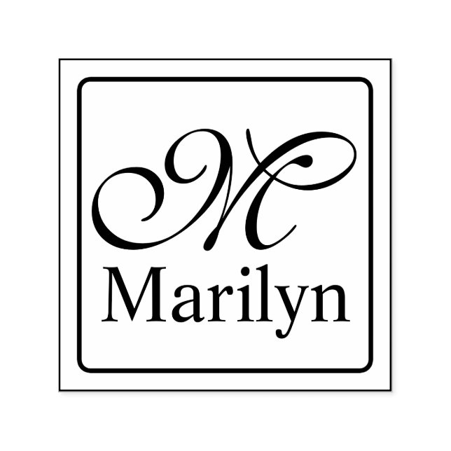 Solid Frame + Ihre Monogramm und Ihren Namen Permastempel (Design)