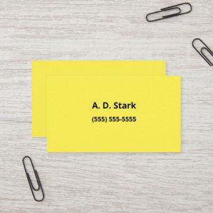 Solid-gelbe Minimalistische Visitenkarten Visitenkarte