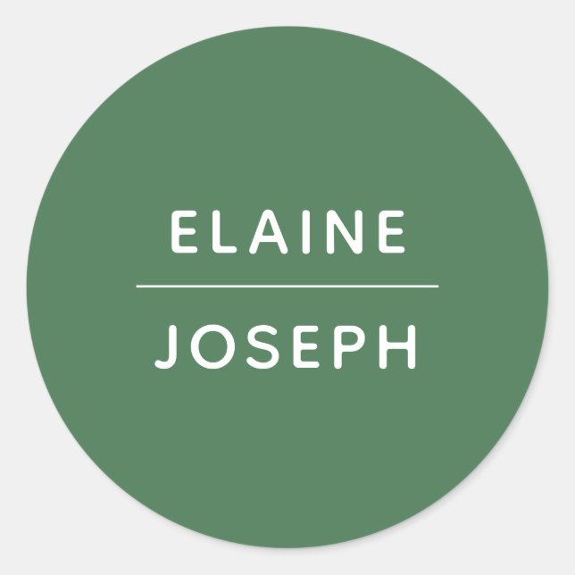 Solid Green Wedding Classic Round Sticker (Vorderseite)