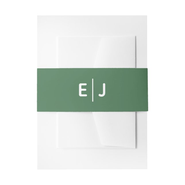 Solid Green Wedding Einladungsbanderole (Vorderseite Beispiel)