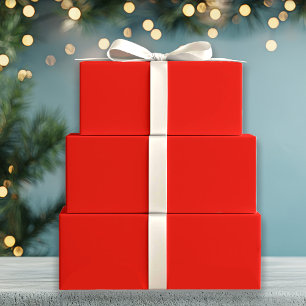 Solid Holly Red Geschenkpapier Set