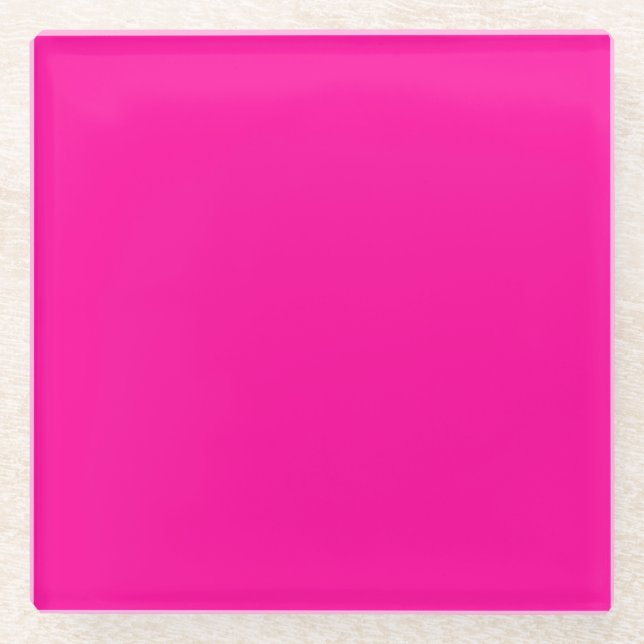 Solid Hot Pink Glasuntersetzer (Vorderseite)