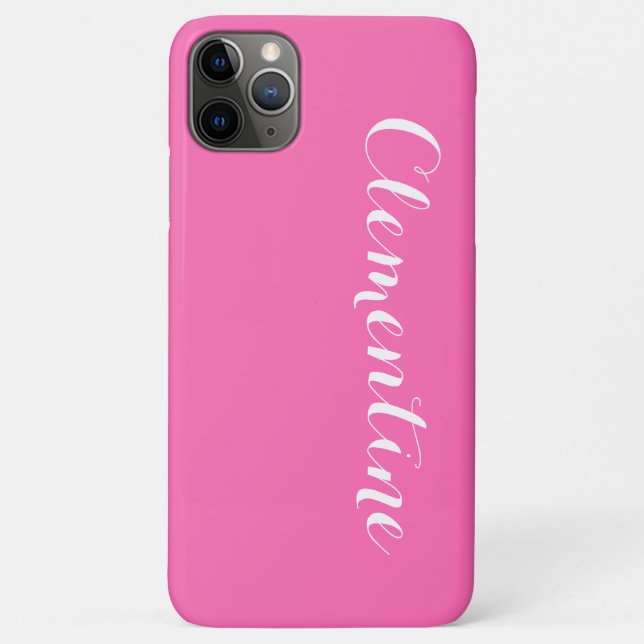 Solid-Hot-Pink-Hintergrund, Name Monogramm Case-Mate iPhone Hülle (Rückseite)