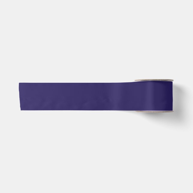 Solid Indigo Blue Elegante Modernes Minimalistisch Satinband (Vorderseite)