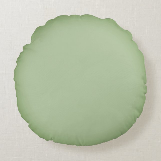 Solid Jade Green Celadon  Rundes Kissen (Vorderseite)
