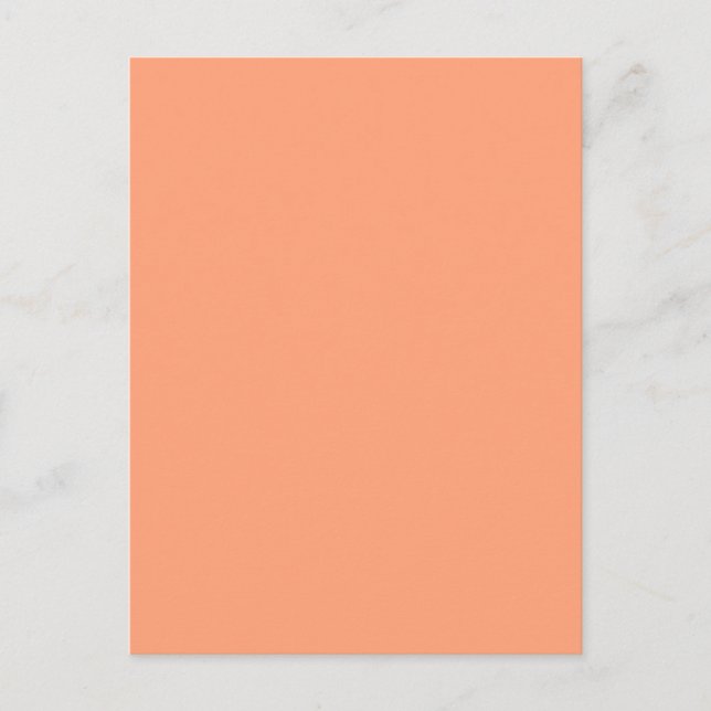 Solid Lachs Rosa Farbhintergrund anpassbar Postkarte (Vorderseite)