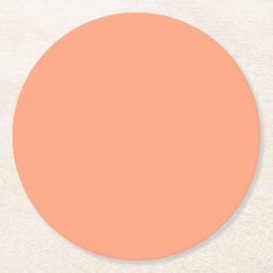 Solid Lachs Rosa Farbhintergrund anpassbar Runder Pappuntersetzer