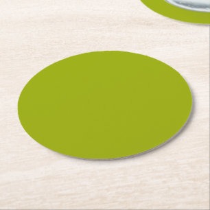 Solid Lime Green Runder Pappuntersetzer