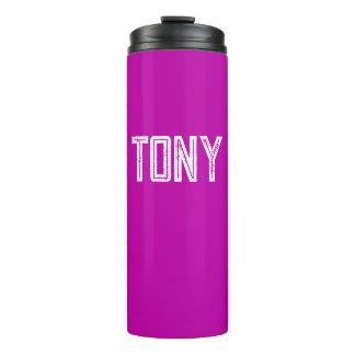 Solid Magenta Individuelle Name Monogram Thermosbecher