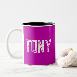 Solid Magenta Individuelle Name Monogram Zweifarbige Tasse