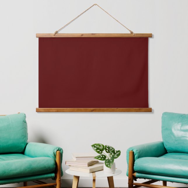Solid Maroon 36"x26" Horizontal Wandteppich Mit Holzrahmen (Wohnzimmer)