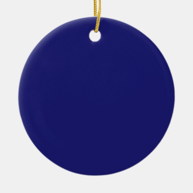 Solid Midnight Blue Elegante Modernes Minimalistis Keramik Ornament (Vorne)