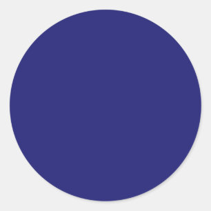 Solid Midnight Blue Elegante Modernes Minimalistis Runder Aufkleber