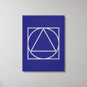 Solid Midnight Blue Square Circle Triangle Shapes Leinwanddruck