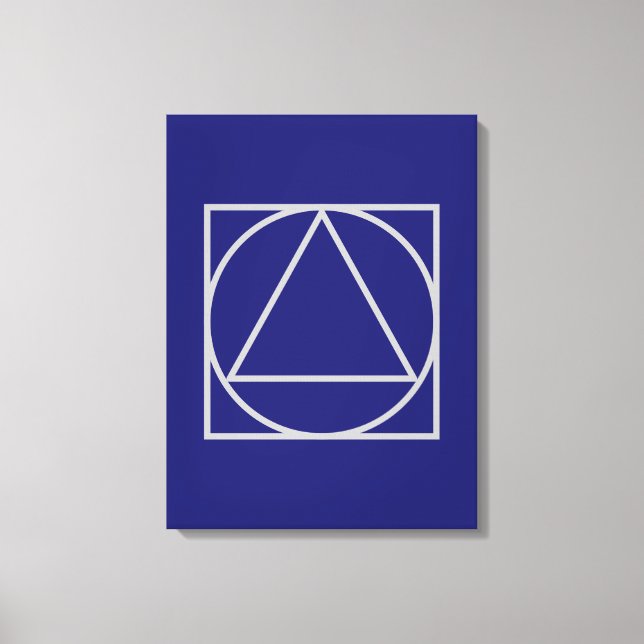 Solid Midnight Blue Square Circle Triangle Shapes Leinwanddruck (Vorderseite)