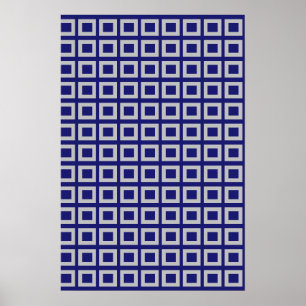 Solid Midnight Blue Square Formen Poster