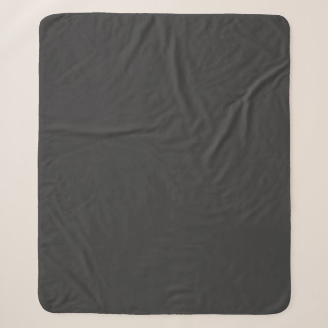 Solid Minimalistisch Jet Black Schlicht Elegante M Sherpadecke (Vorderseite)