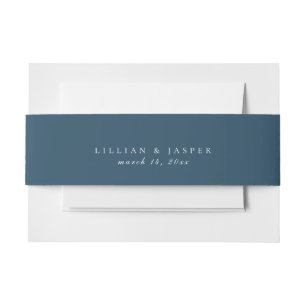 Solid Mutes Navy Blue Wedding Einladungsbanderole