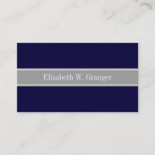 Solid Navy Blau, Dunkelgrau-Multiband-Name Visitenkarte