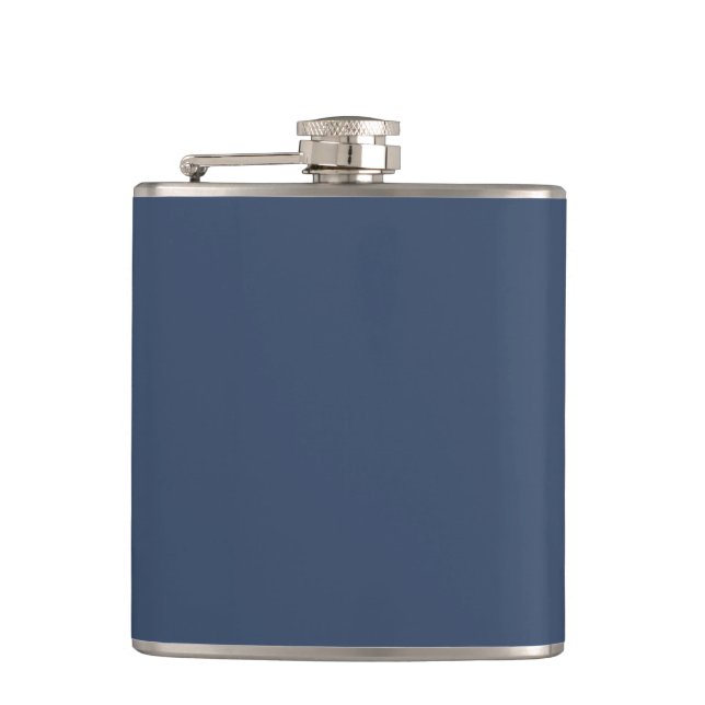 Solid Navy Blue Color Elegant Flachmann (Vorderseite)