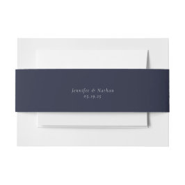 Solid Navy Blue Color Wedding Einladungsbanderole