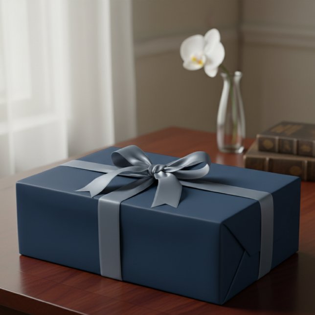 Solid Navy Blue Matte Gift Wrap Paper Geschenkpapier (Von Creator hochgeladen)