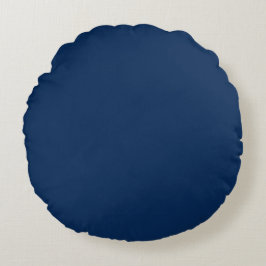 Solid navy indigo blue rundes kissen