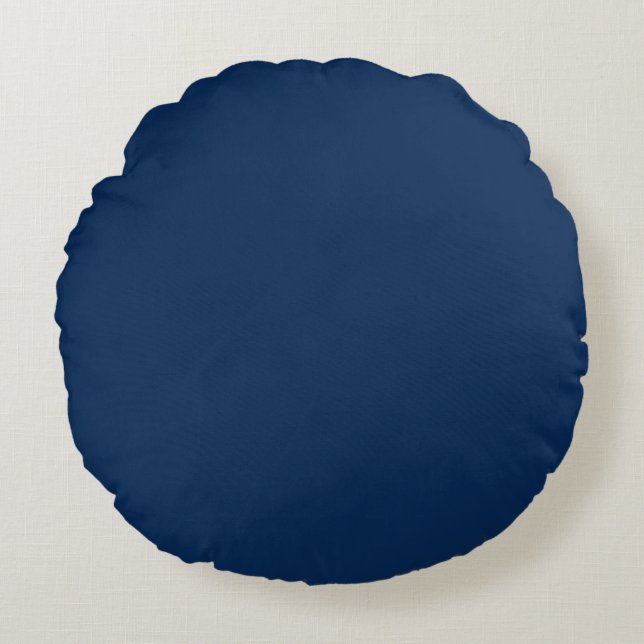Solid navy indigo blue rundes kissen (Vorderseite)