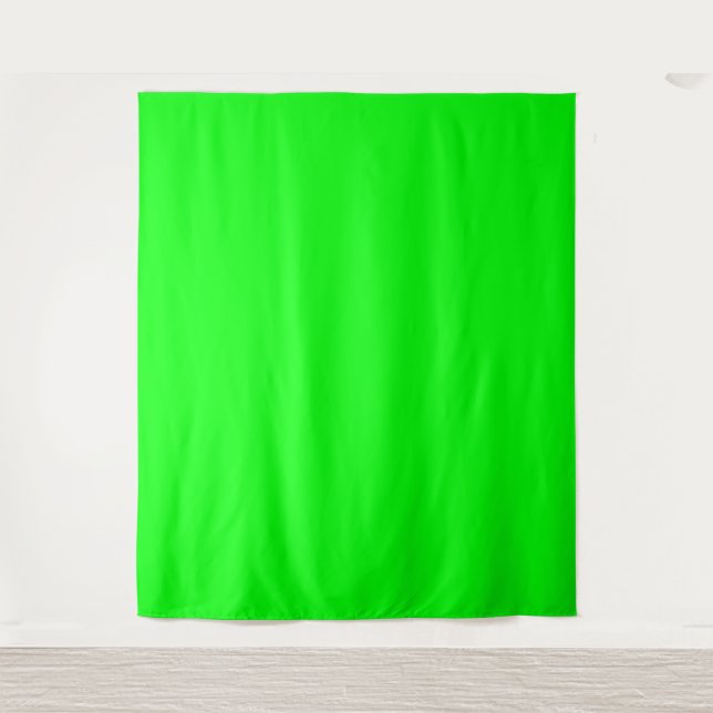 Solid Neon Green Screen Chroma-Hintergrund Wandteppich (Vorderseite)