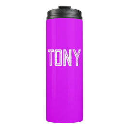 Solid Neon Lila Individuelle Name Monogramm Thermosbecher