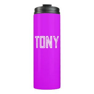 Solid Neon Lila Individuelle Name Monogramm Thermosbecher