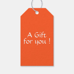 Solid Neon Orange Gift Tags Geschenkanhänger