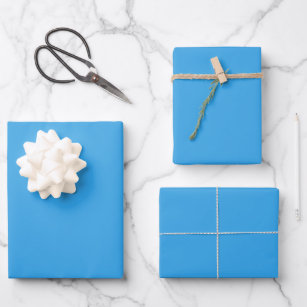 Solid neugierig hellblau geschenkpapier set
