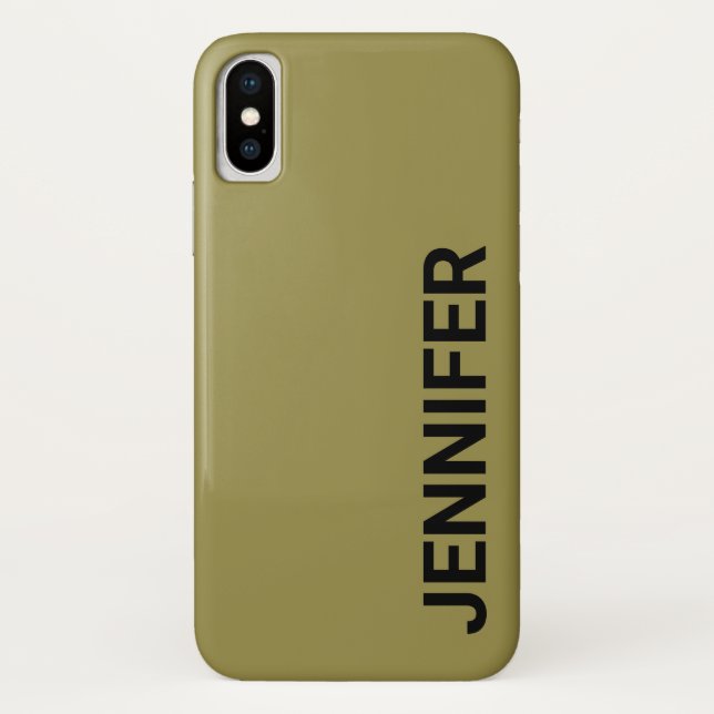 Solid Offbeat Green Individuelle Name Case-Mate iPhone Hülle (Rückseite)